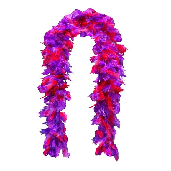 NEW Red Hat Ladies Feather Boa 6’ Purple & Red Fluffy - Picture 3 of 3